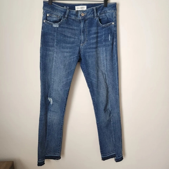 DL1961 | Mara Instasculpt Straight Raw Hem Ankle Jeans in Castlewood - Size 28 - Picture 3 of 14